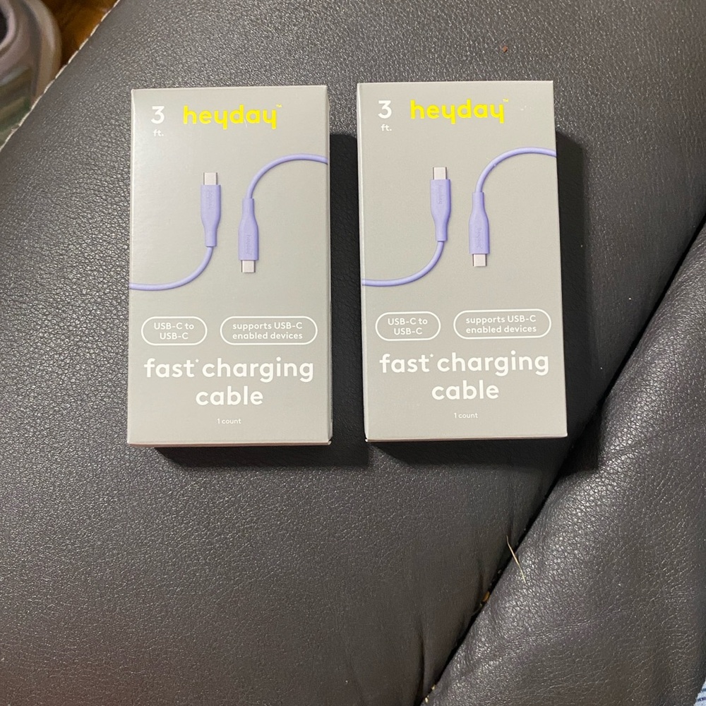 Getting 6 chargers Heyday Lavender USB-C Fast Charging - 3 ft